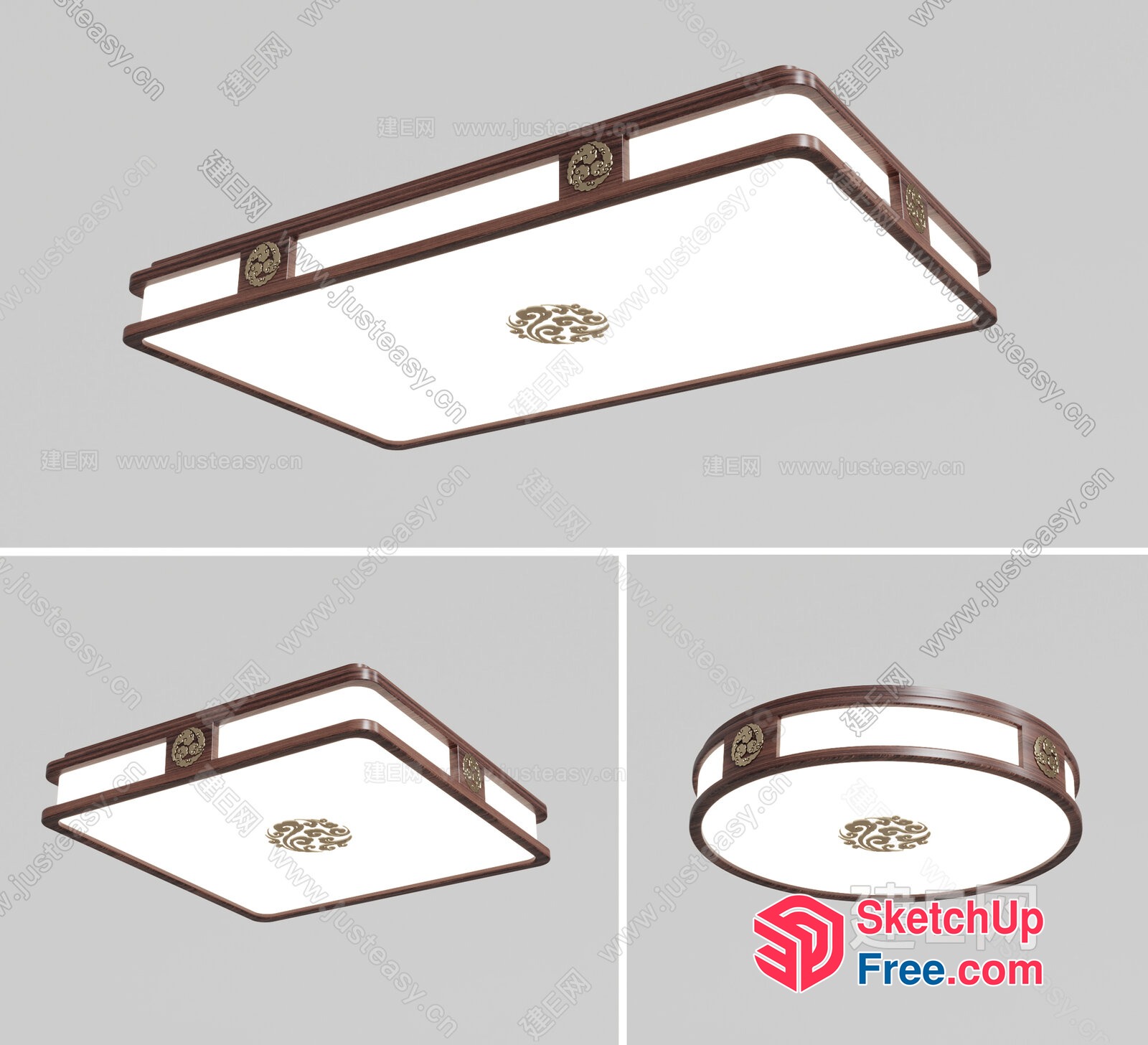 Chinese-Style Ceiling Light Fixture 3D SketchUp File