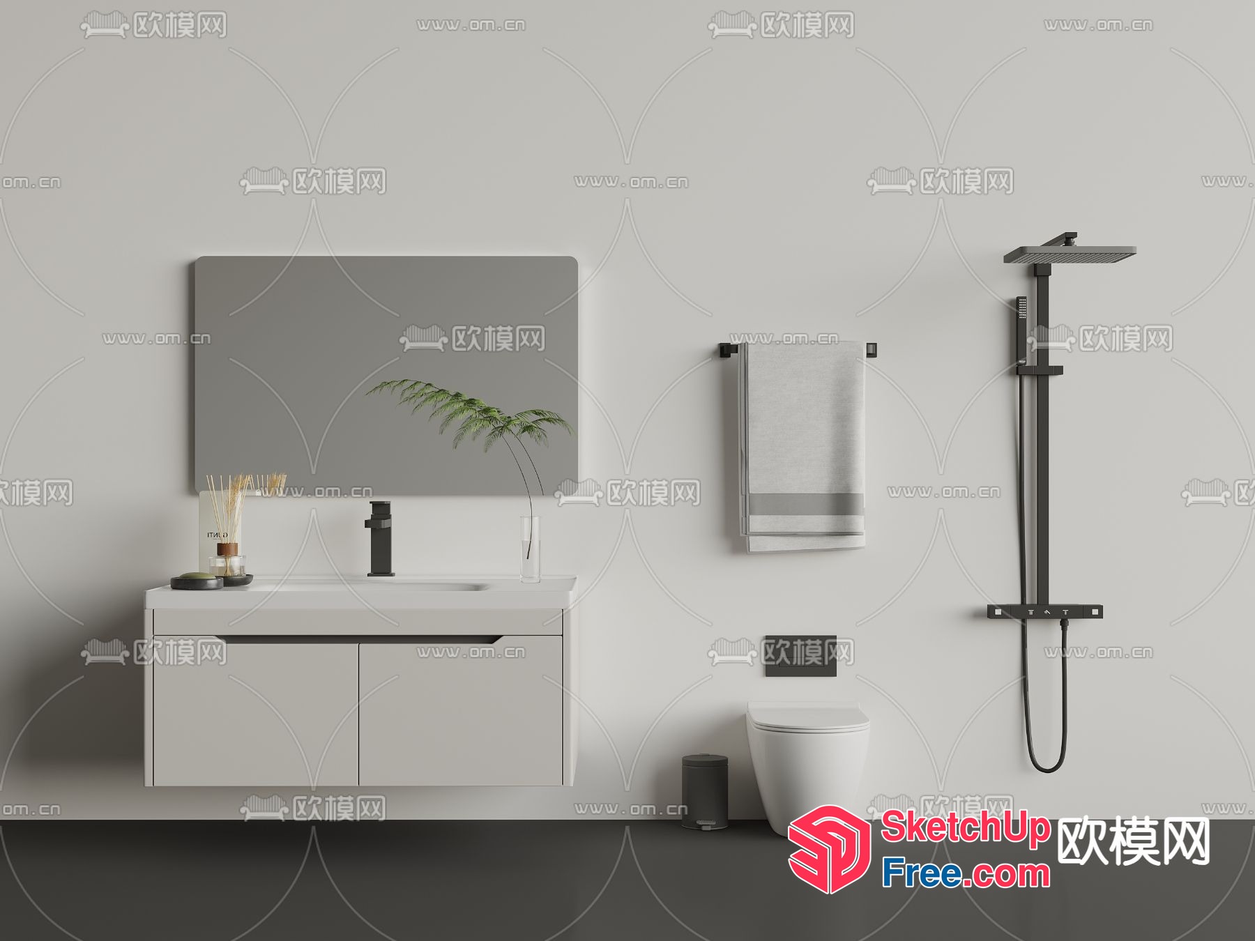 Modern Bathroom Decor With Elegant Faucet And Sink 3D SketchUp File