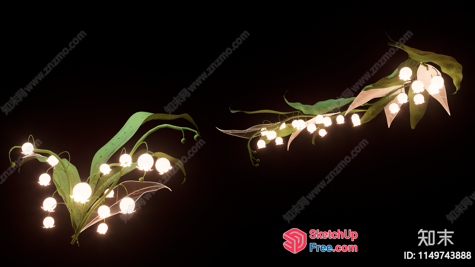 Luminous Lily Of The Valley Floral Arrangement 3D SketchUp File