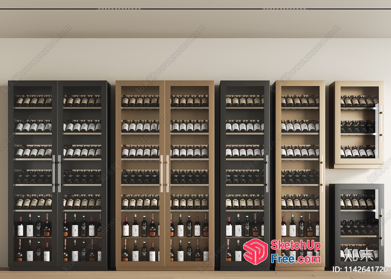 Wine Storage Cabinet Collection 3D SketchUp File
