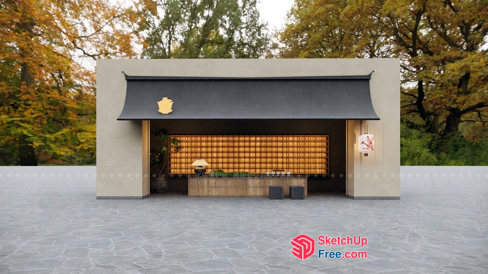Japanese Style Exterior Decor 3D SketchUp File