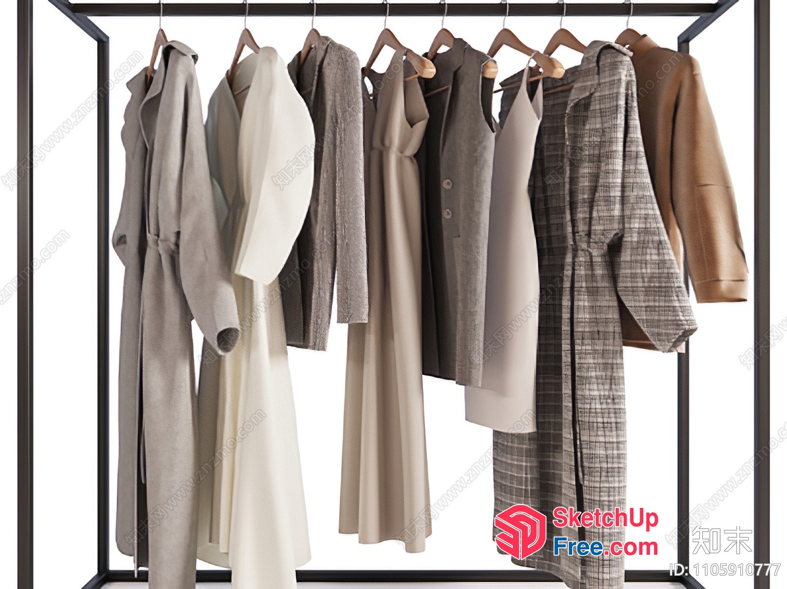 Elegant Neutral-Toned Clothing Collection 3D SketchUp File
