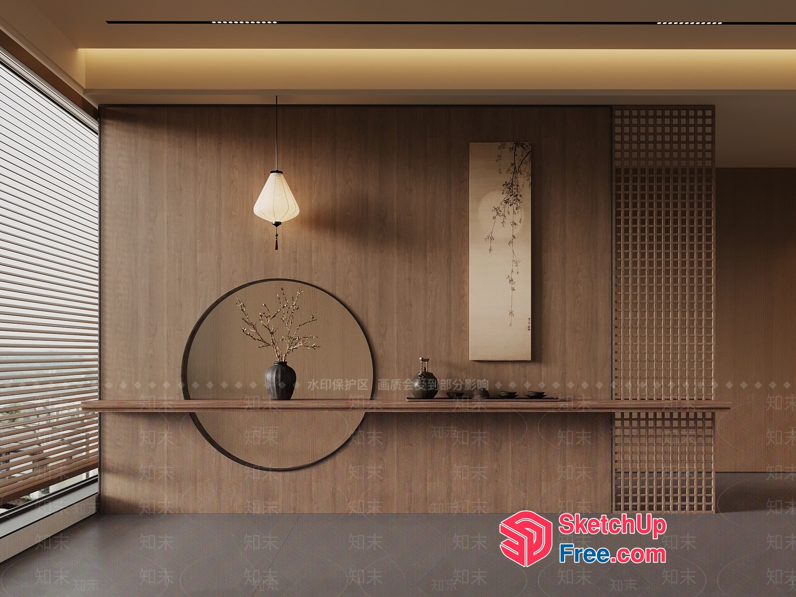 Elegant And Serene Japanese-Inspired Interior Design 3D SketchUp File