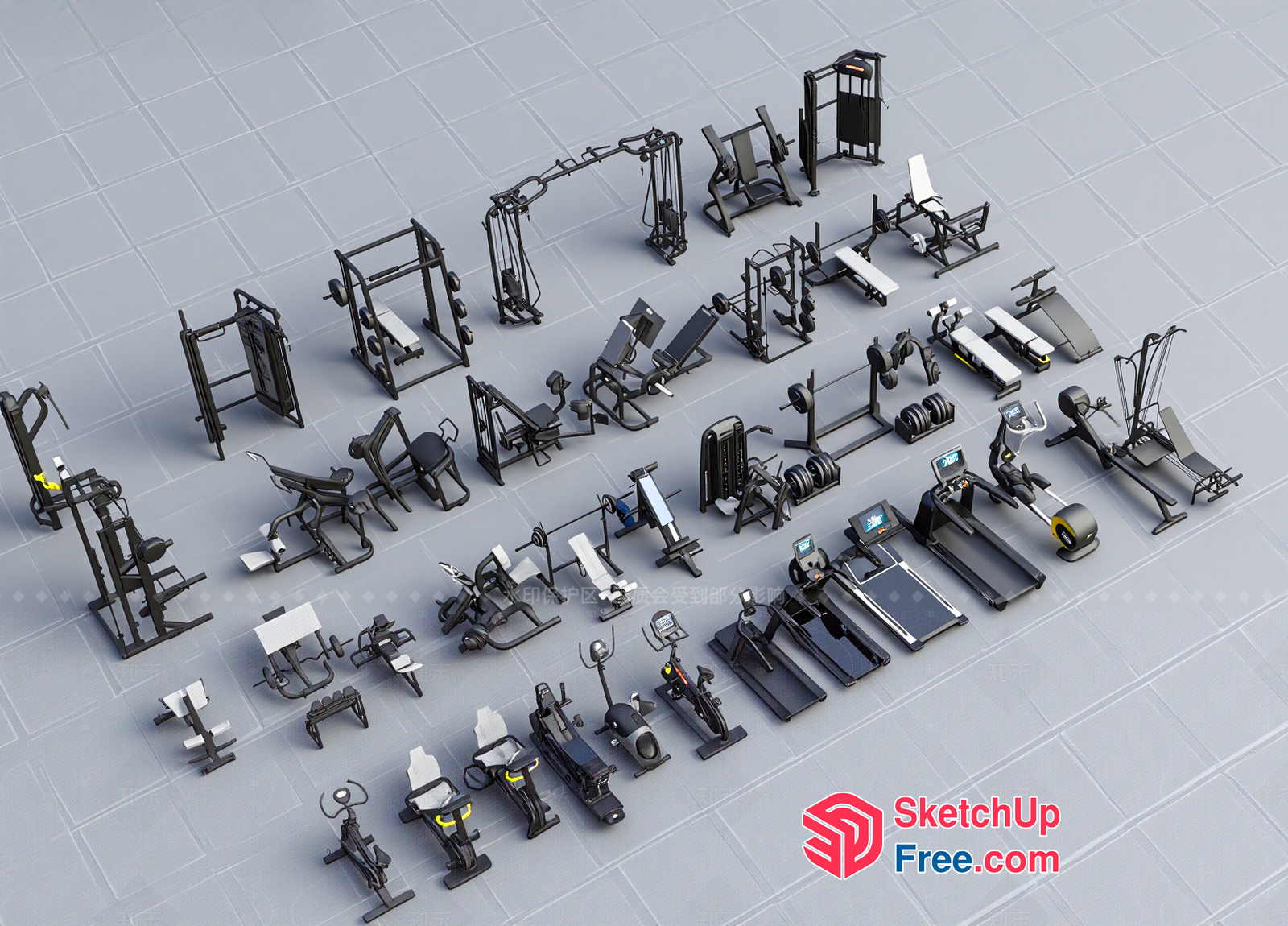 Gym Equipment Display 3D SketchUp File