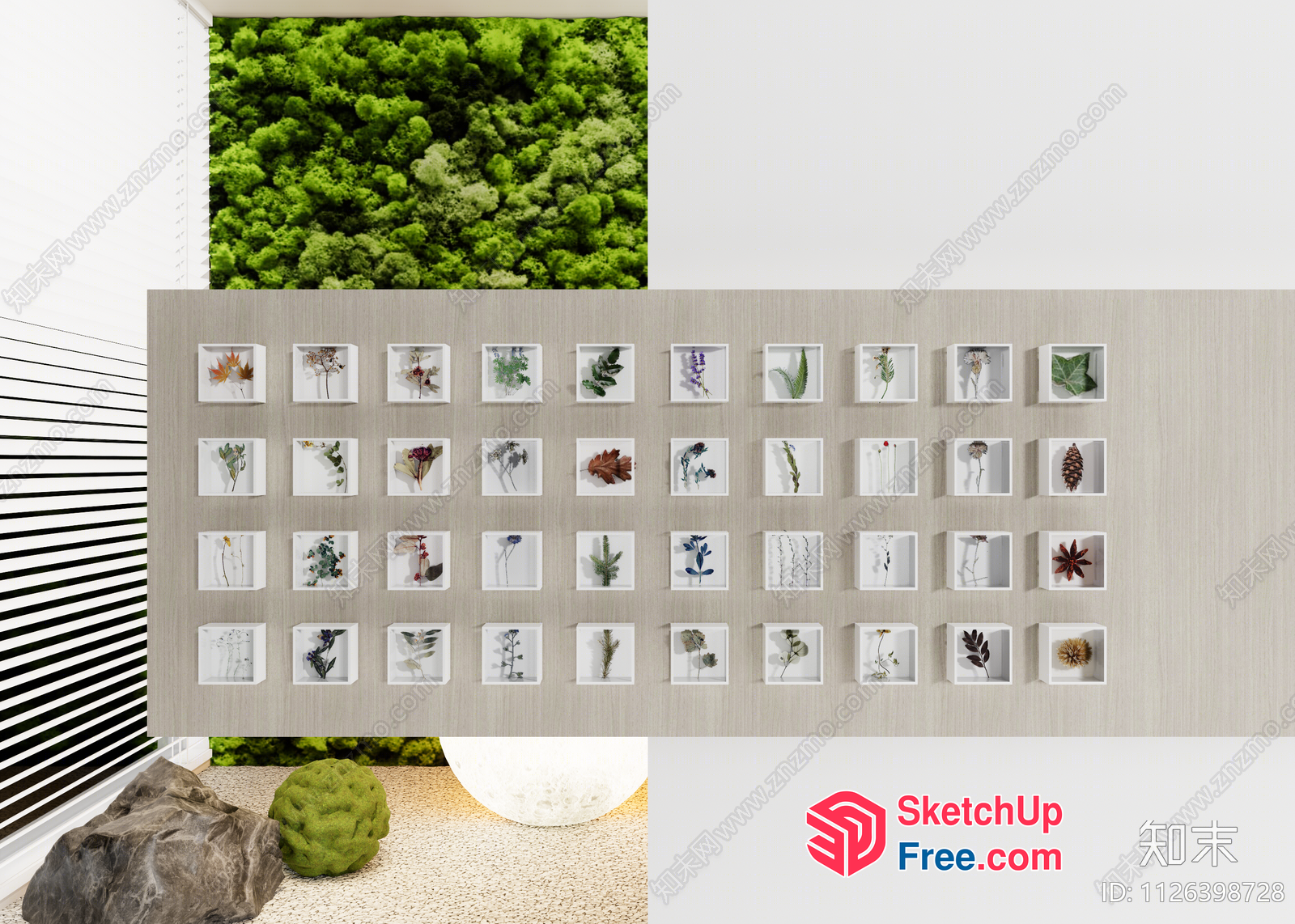 Modern Minimalist Japanese-Style Interior Decor Collection 3D SketchUp File