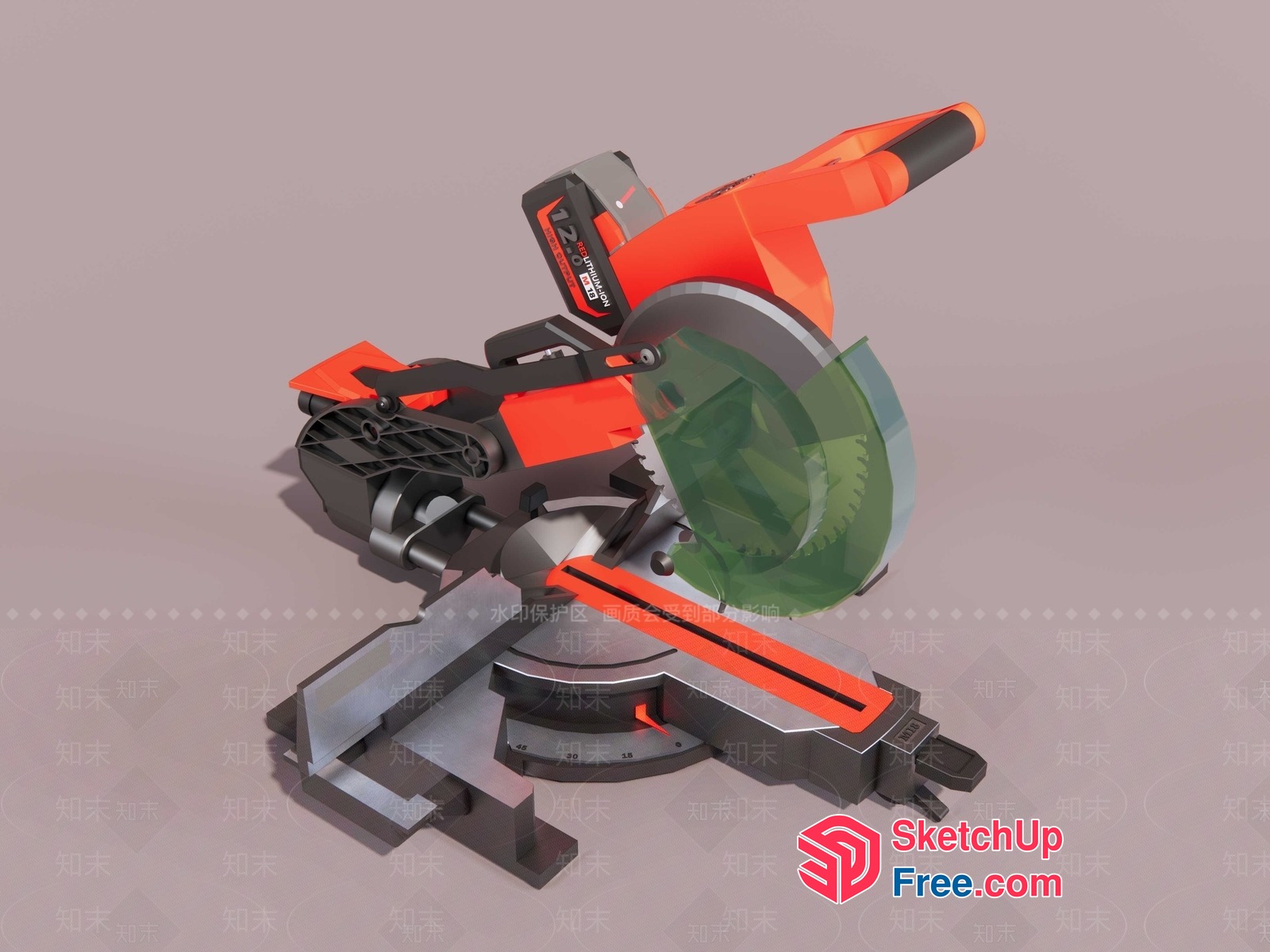 Electric Saw With Orange And Black Body 3D SketchUp File