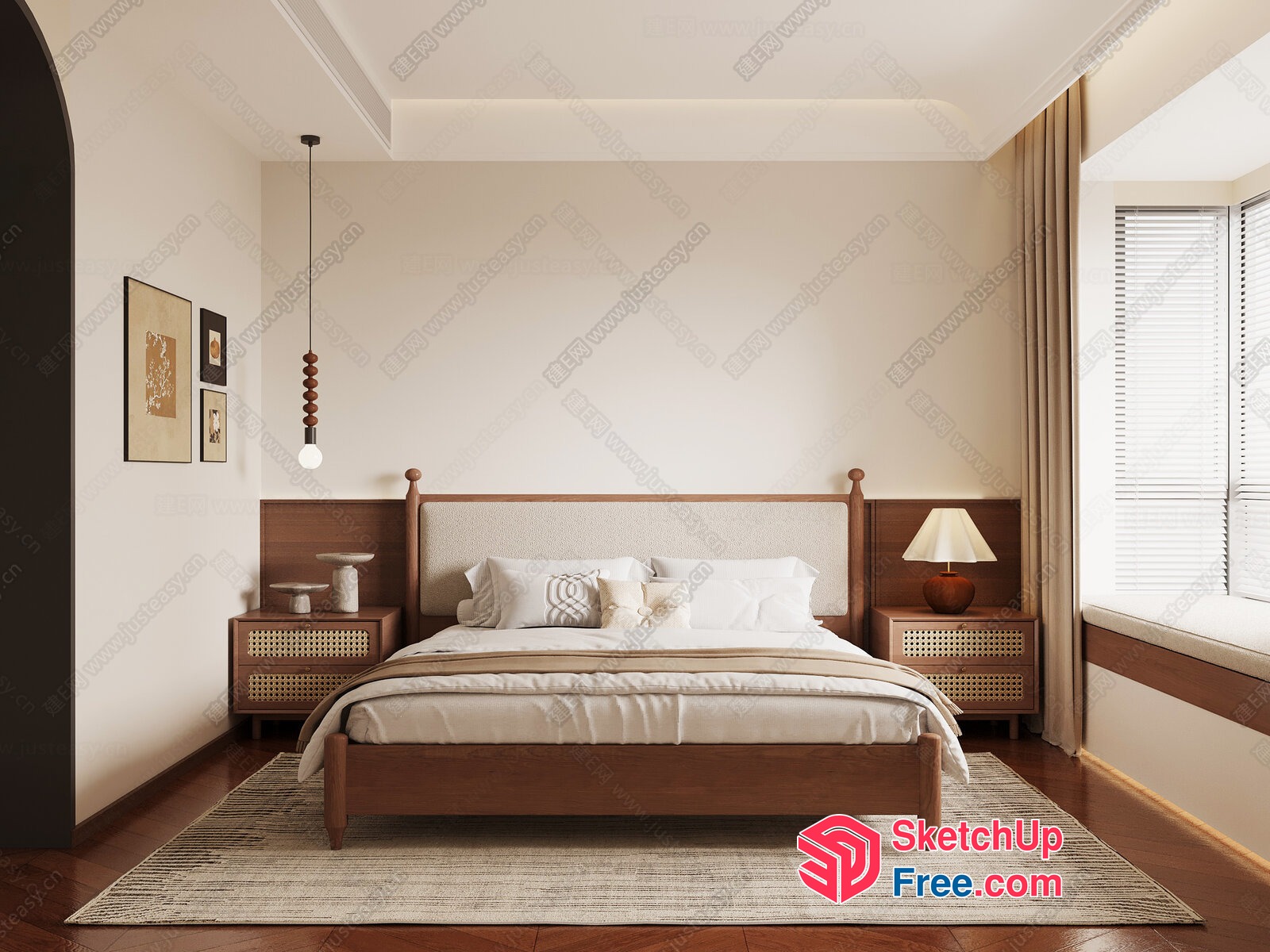 Modern Minimalist Bedroom Interior Design 3D SketchUp File