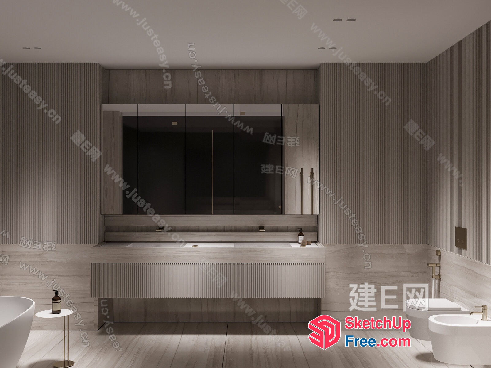 Modern Bathroom With Clean Lines And Neutral Tones 3D SketchUp File