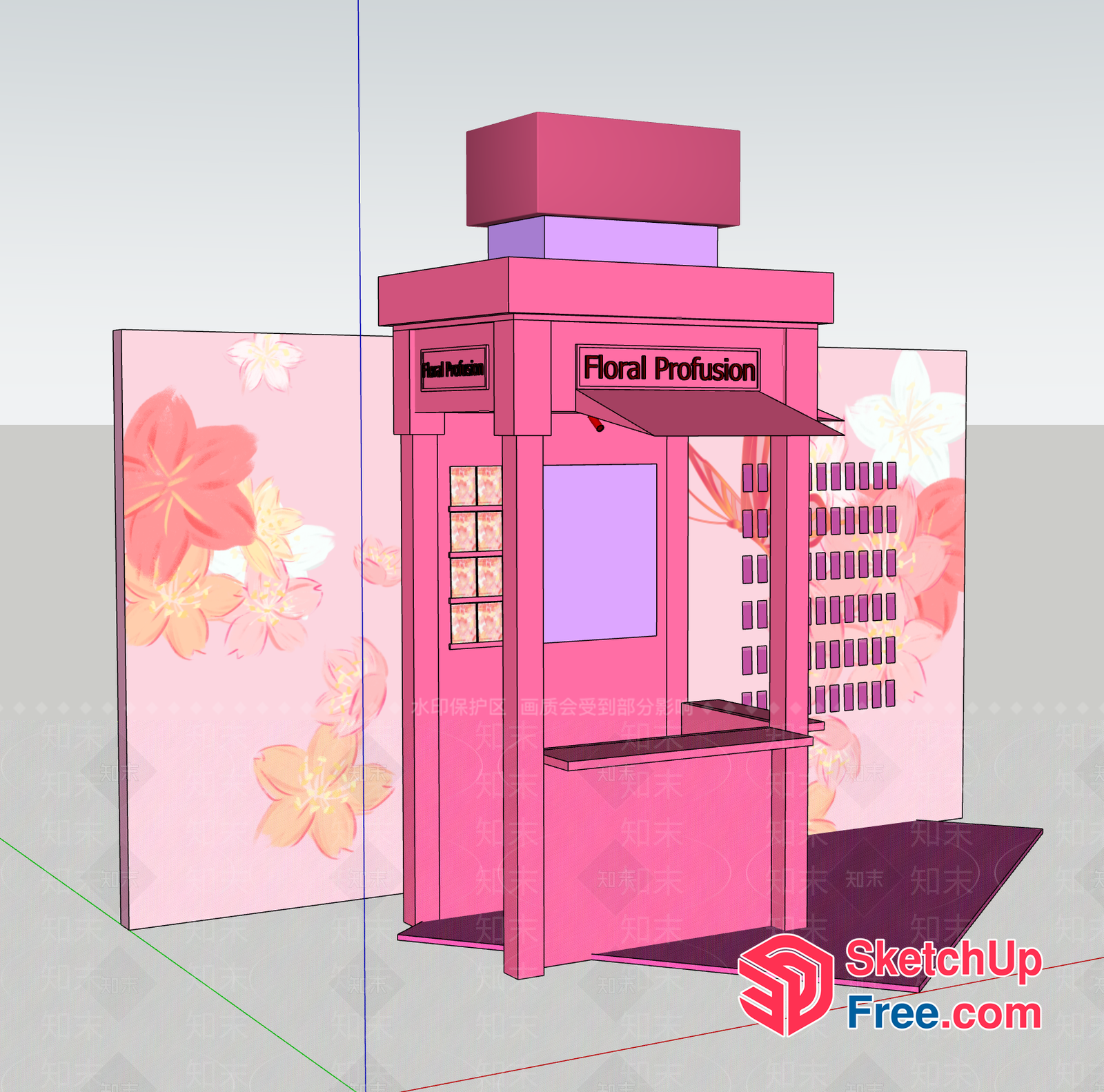 Floral Profusion Kiosk 3D SketchUp File