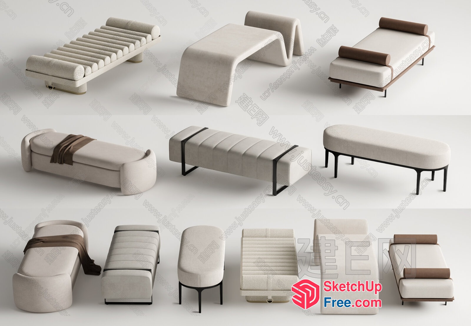 Modern Furniture Arrangement 3D SketchUp File