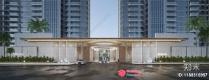 A Modern High-Rise Building With A Glass Curtain Wall 3D SketchUp File