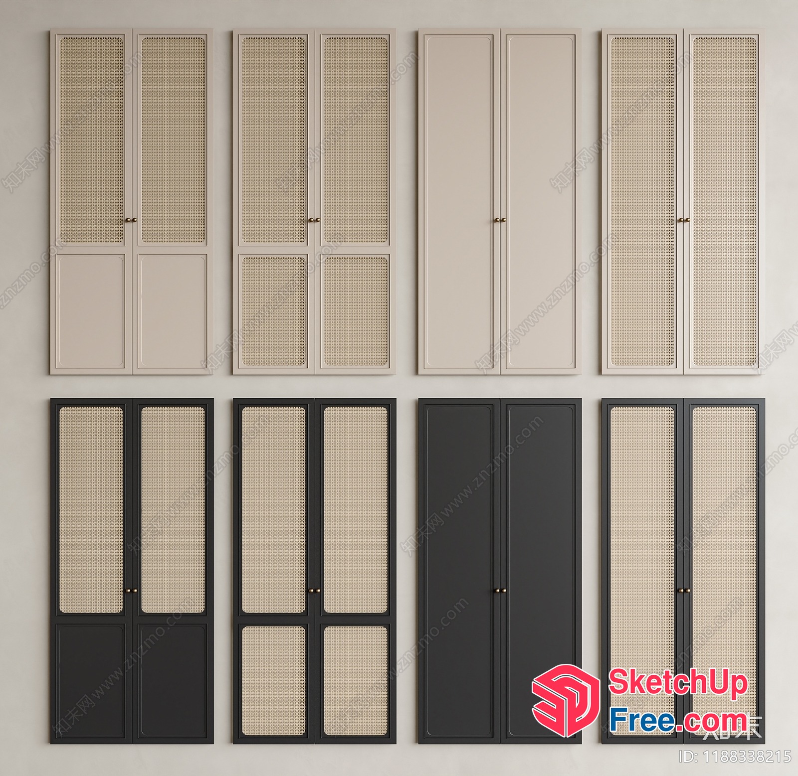 Rattan Cabinet Furniture Set 3D SketchUp File