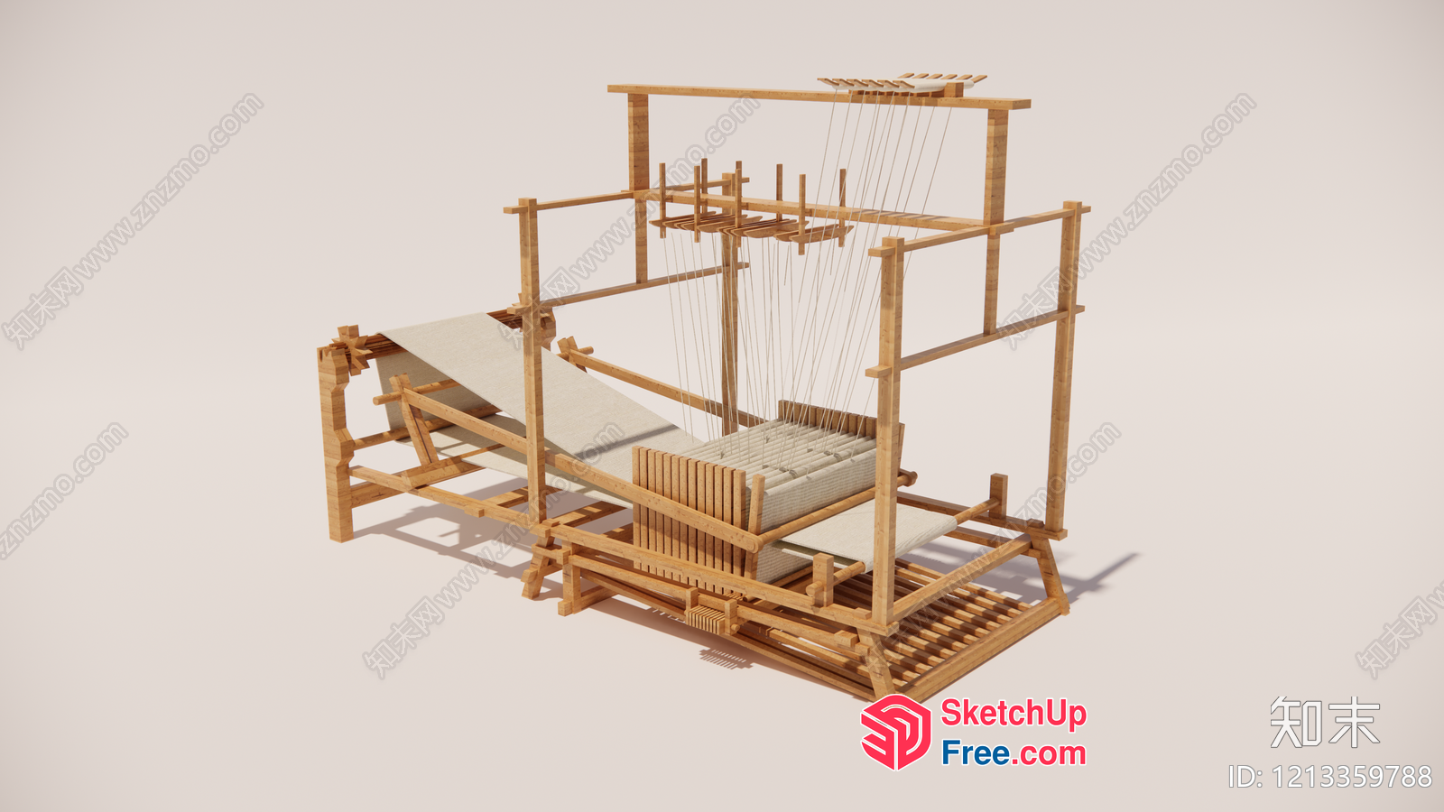 Traditional Handloom Weaving Machine 3D SketchUp File