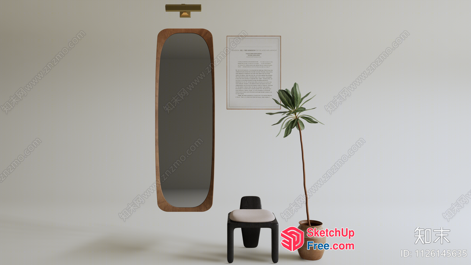 Minimalist Interior Design With Natural Elements 3D SketchUp File