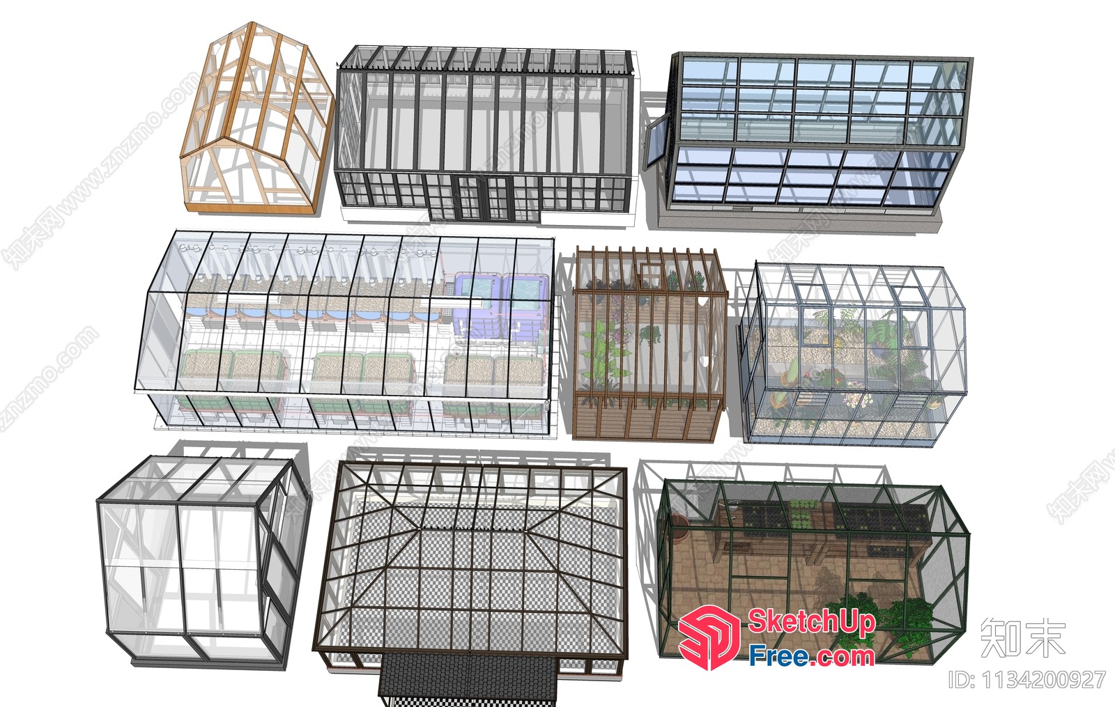 3D Rendered Glass Greenhouses 3D SketchUp File