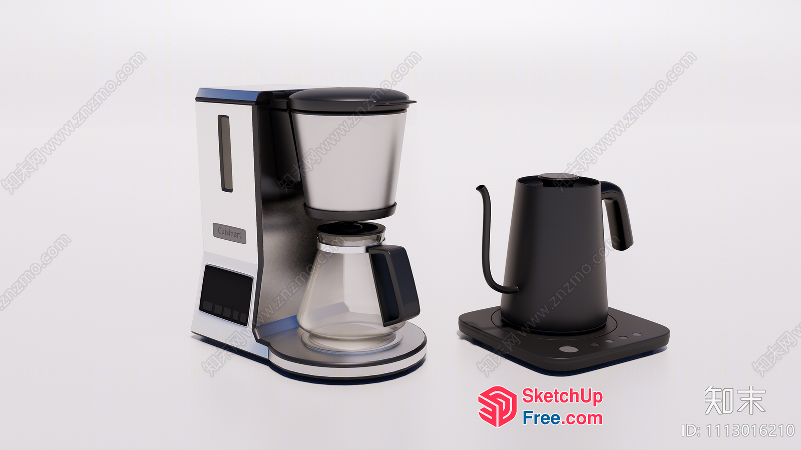 Coffee Maker And Water Kettle Set 3D SketchUp File