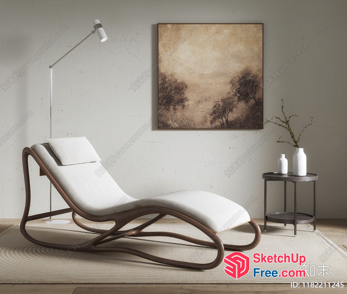 Elegant Modern Minimalist Living Room Furniture Set 3D SketchUp File