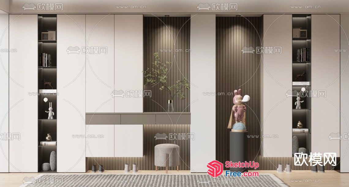 Modern Minimalist Interior With Neutral Color Palette And Natural Light 3D SketchUp File