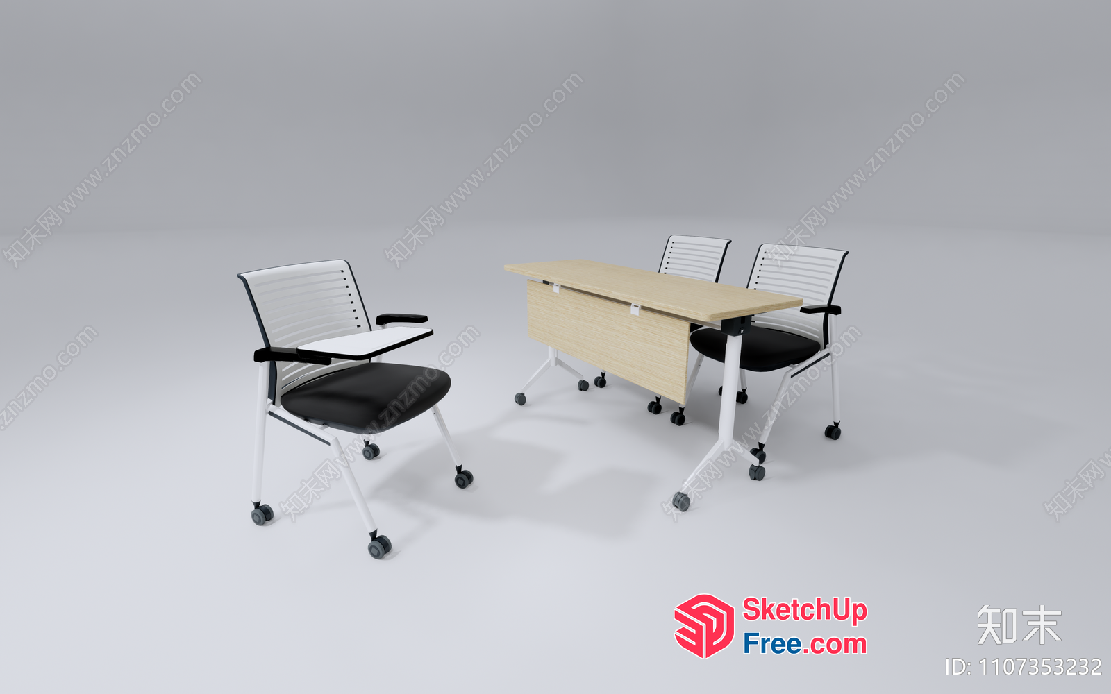 Office Furniture Set With Modern Chairs And Table 3D SketchUp File