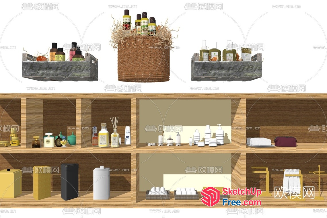 Shelf Displaying Various Items 3D SketchUp File