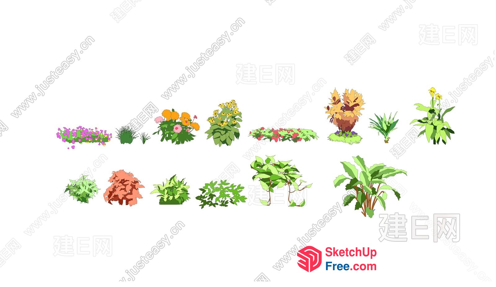 Vibrant Greenery Arrangement 3D SketchUp File