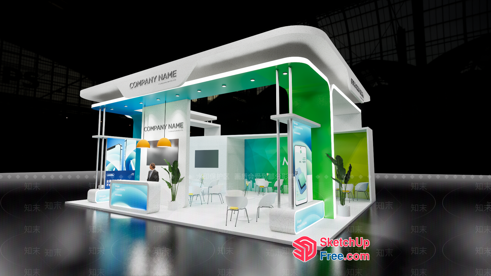 Exhibition Booth Design For Sales Office 3D SketchUp File