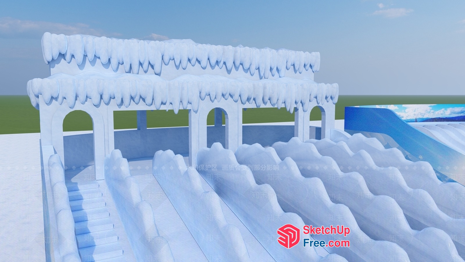 Snowy Winter Wonderland Interior 3D SketchUp File