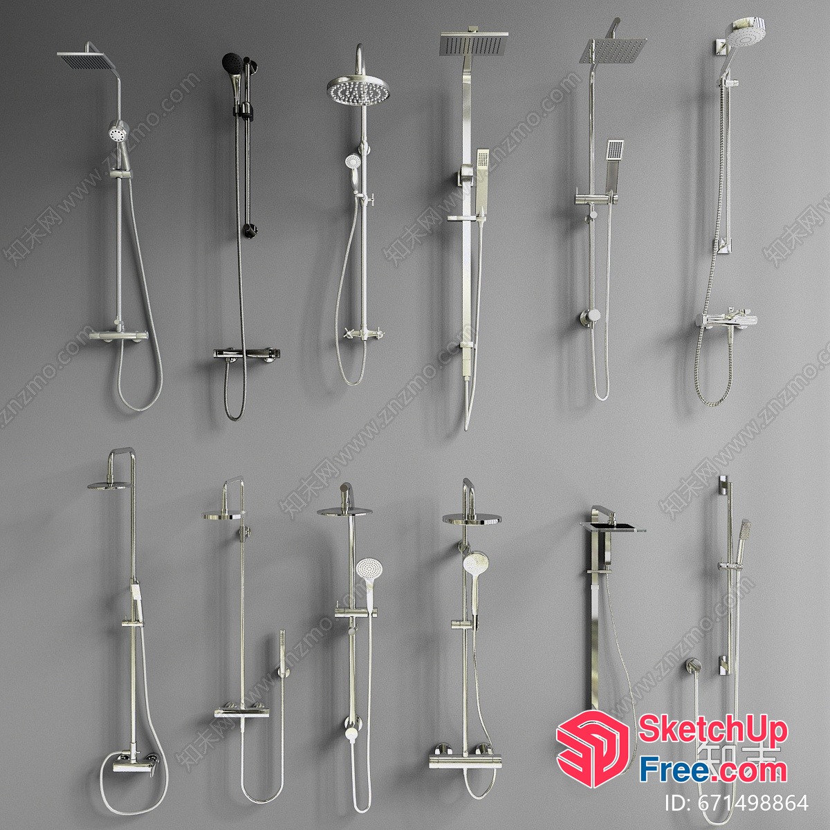 Modern Shower Heads And Faucets Collection 3D SketchUp File