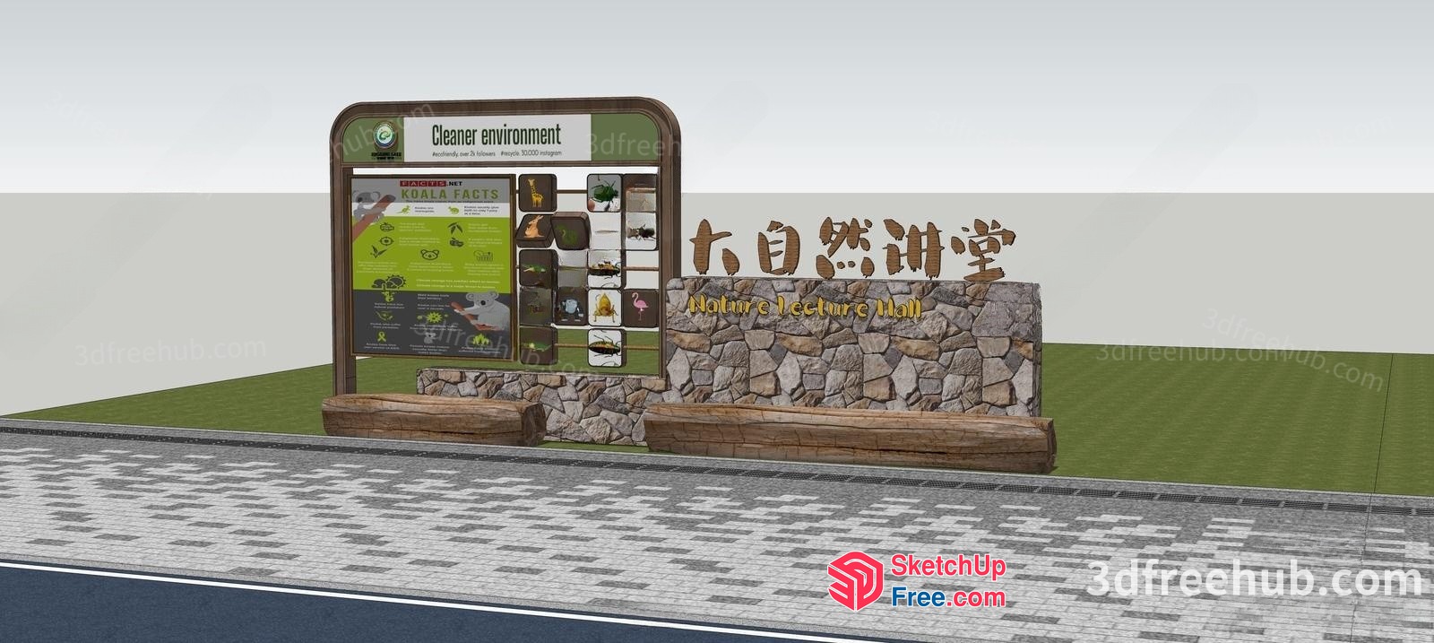 Clean Environment Signboard 3D SketchUp File