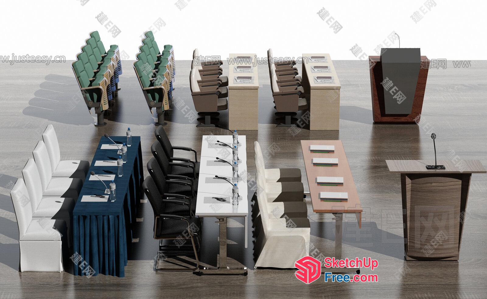 Conference Room Furniture Set 3D SketchUp File