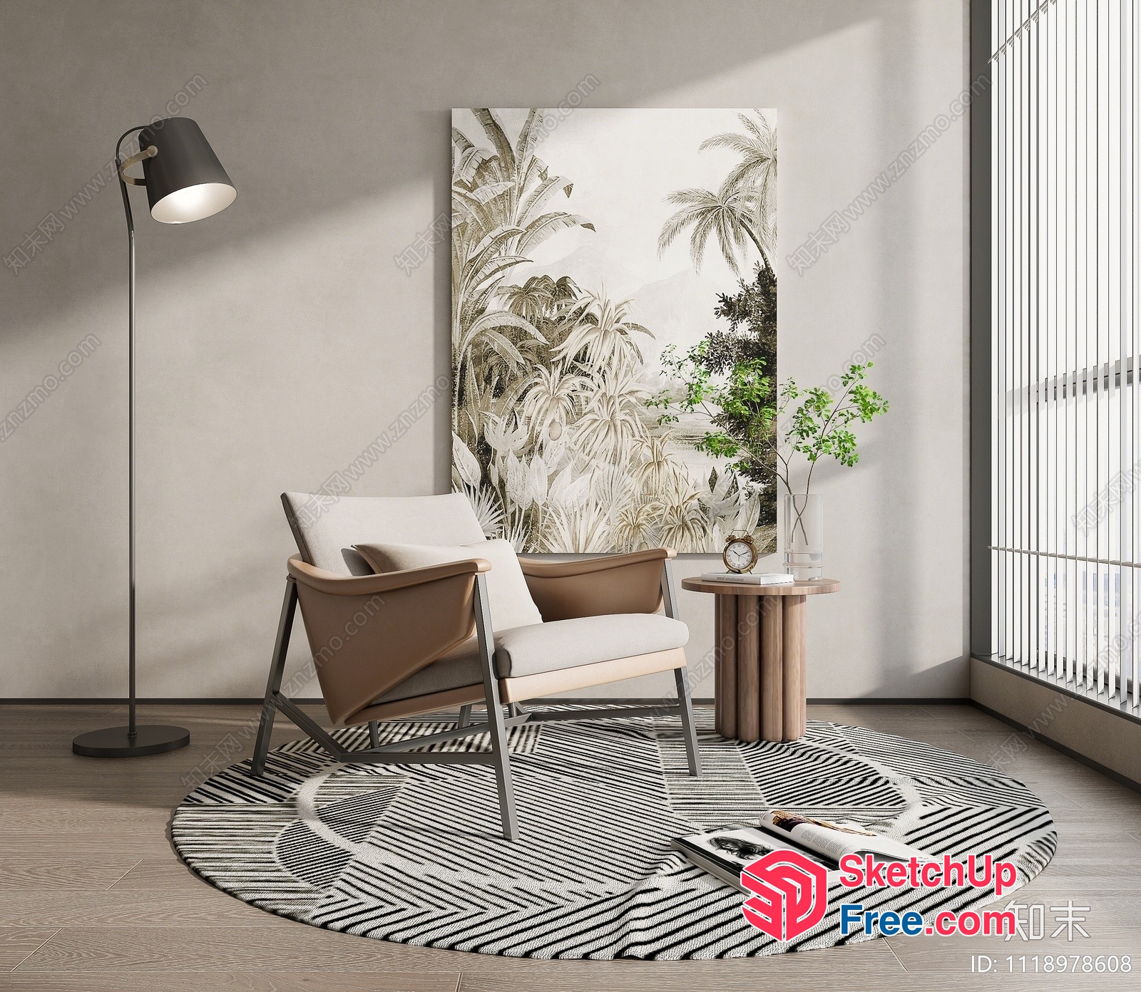 Minimalist Modern Interior With Natural Elements 3D SketchUp File
