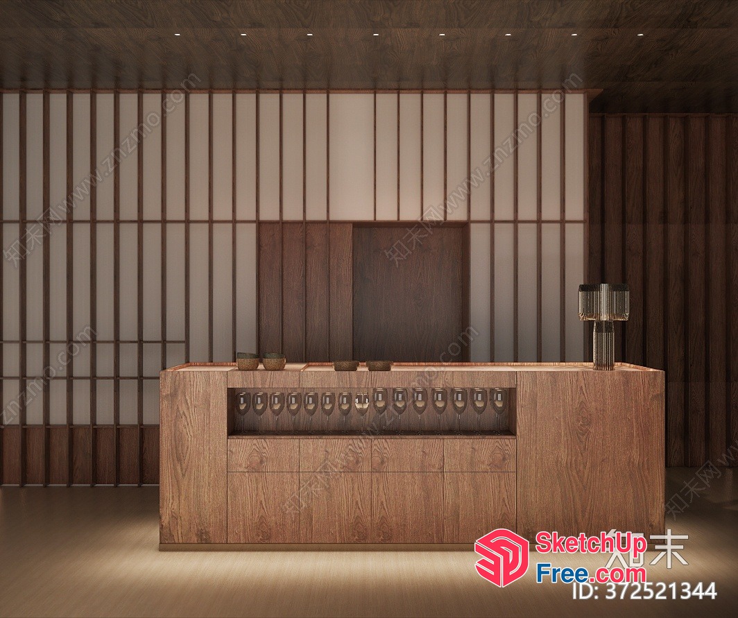Japanese Style Wabi-Sabi Interior Decor 3D SketchUp File