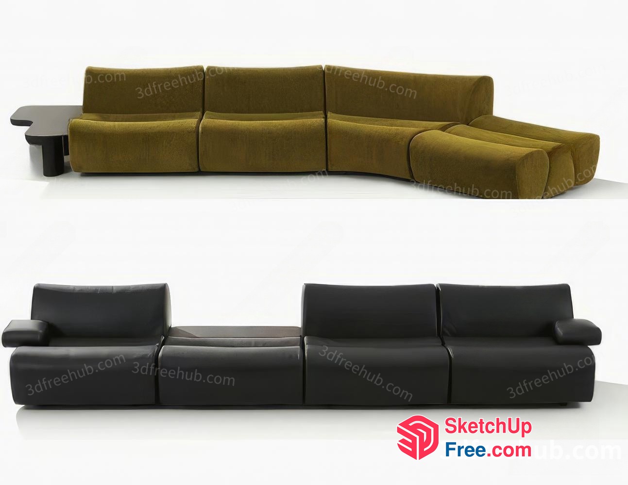 Elegant Living Room Sofa Set With Modern Design 3D SketchUp File