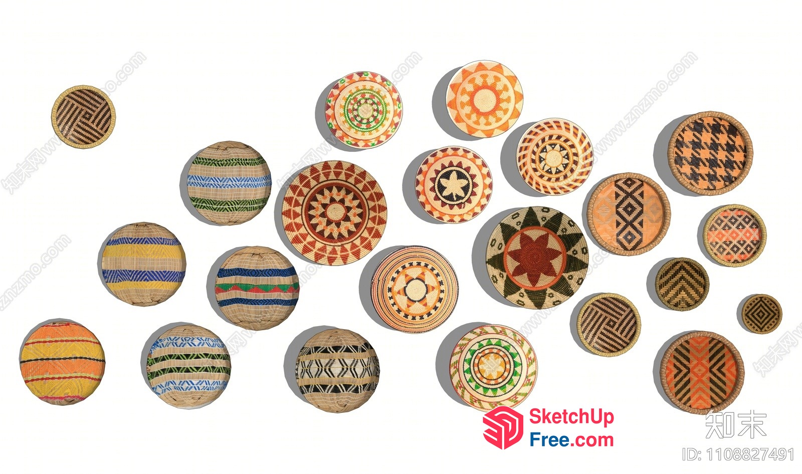Colorful Patterned Rattan Wall Decor 3D SketchUp File