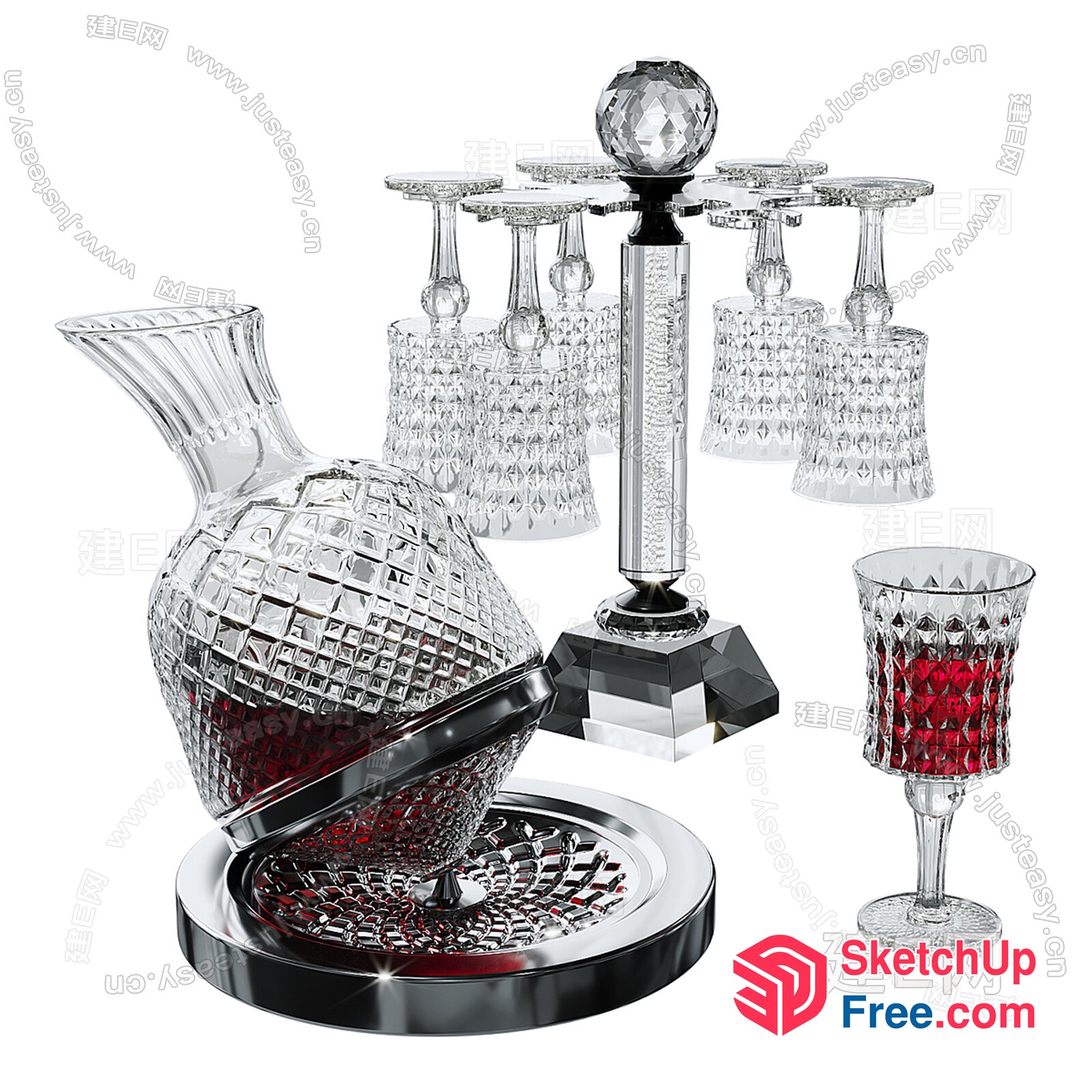 Elegant Glassware Collection 3D SketchUp File