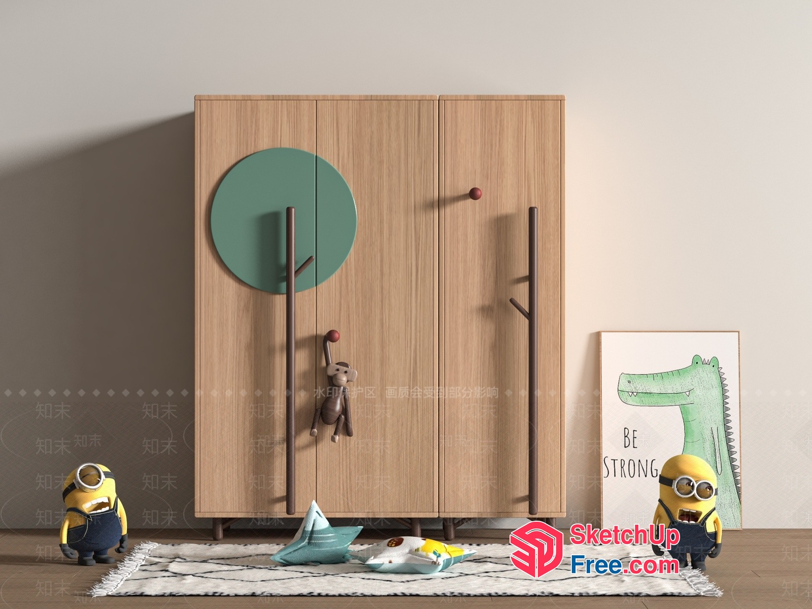 Cozy Modern Kids' Room With Unique Furniture And Decor 3D SketchUp File