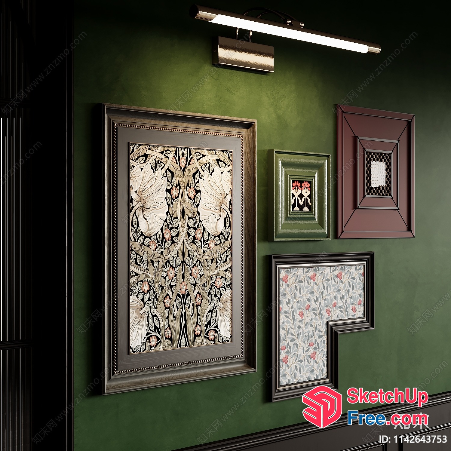 Elegant Vintage Floral Patterned Picture Frames 3D SketchUp File