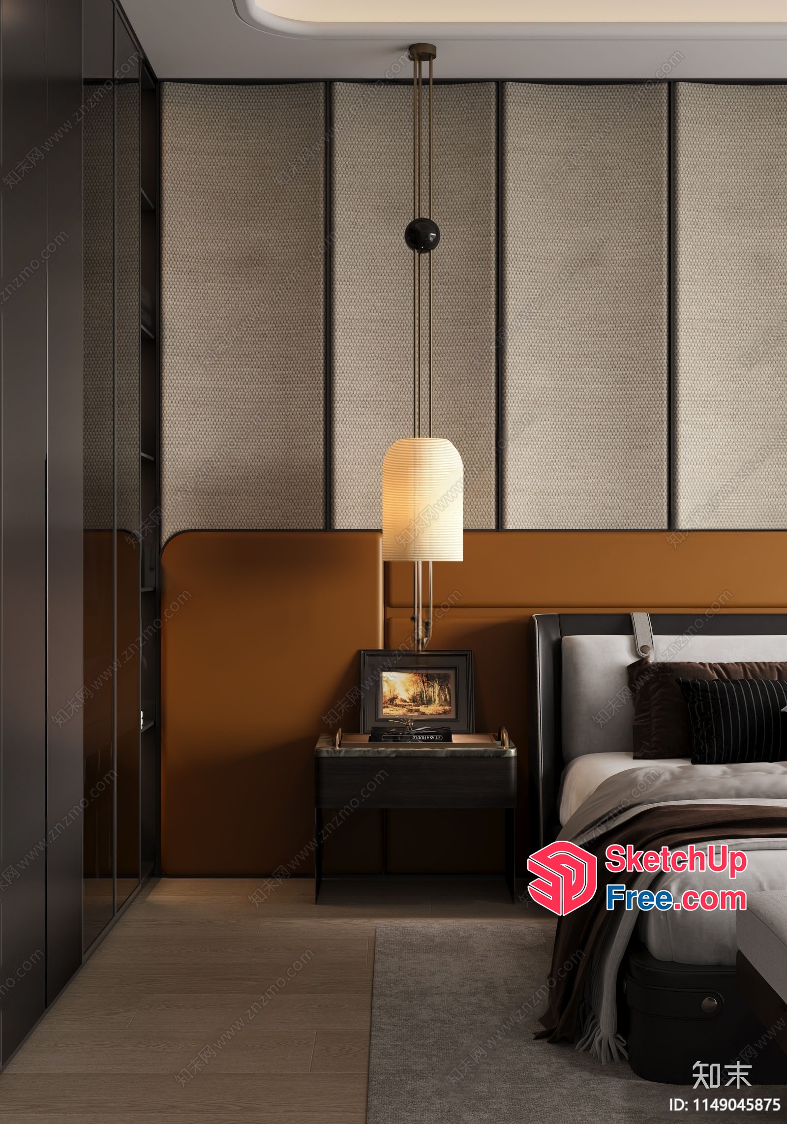 Cozy Modern Bedroom Interior 3D SketchUp File