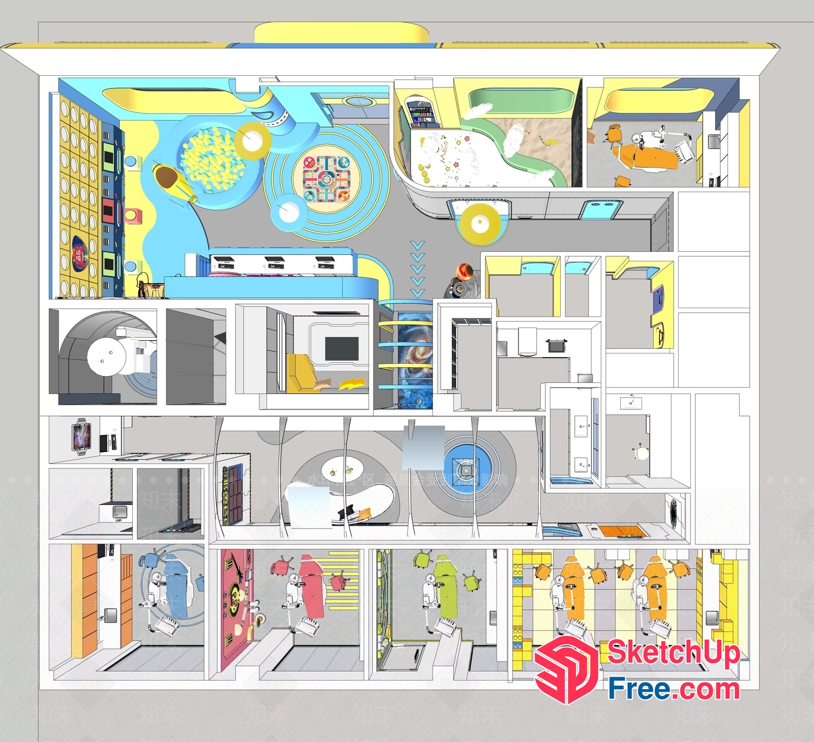 Futuristic Space Capsule Interior 3D SketchUp File