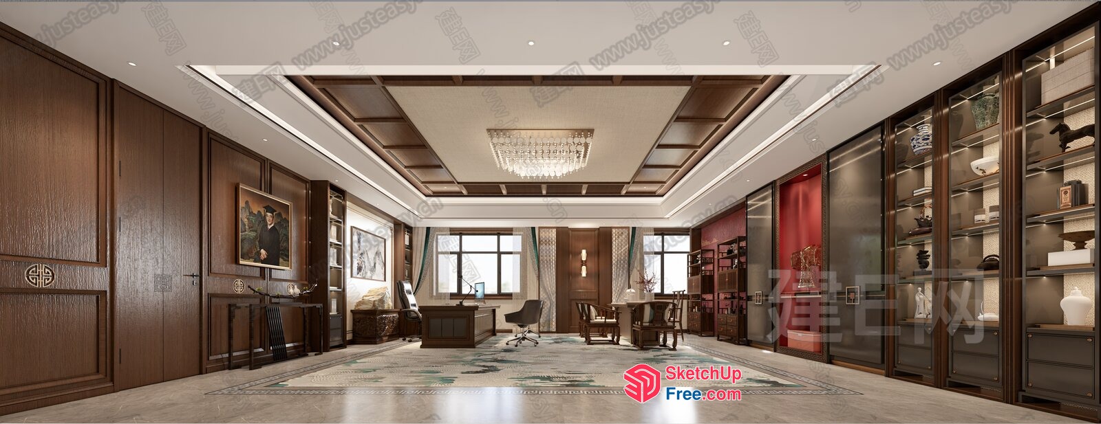 Modern Office Space With Elegant Decor 3D SketchUp File