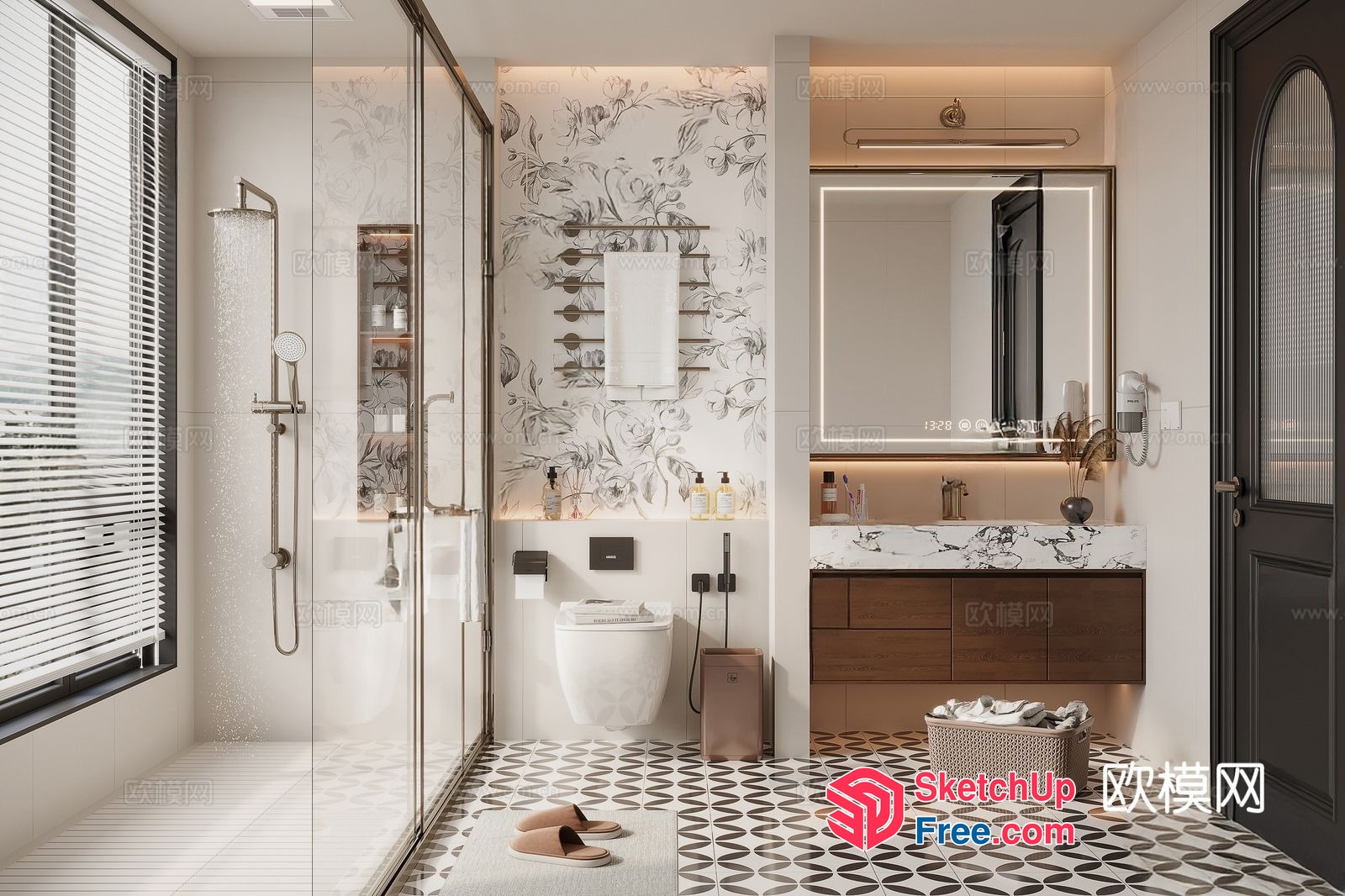 Elegant Modern Bathroom Design 3D SketchUp File