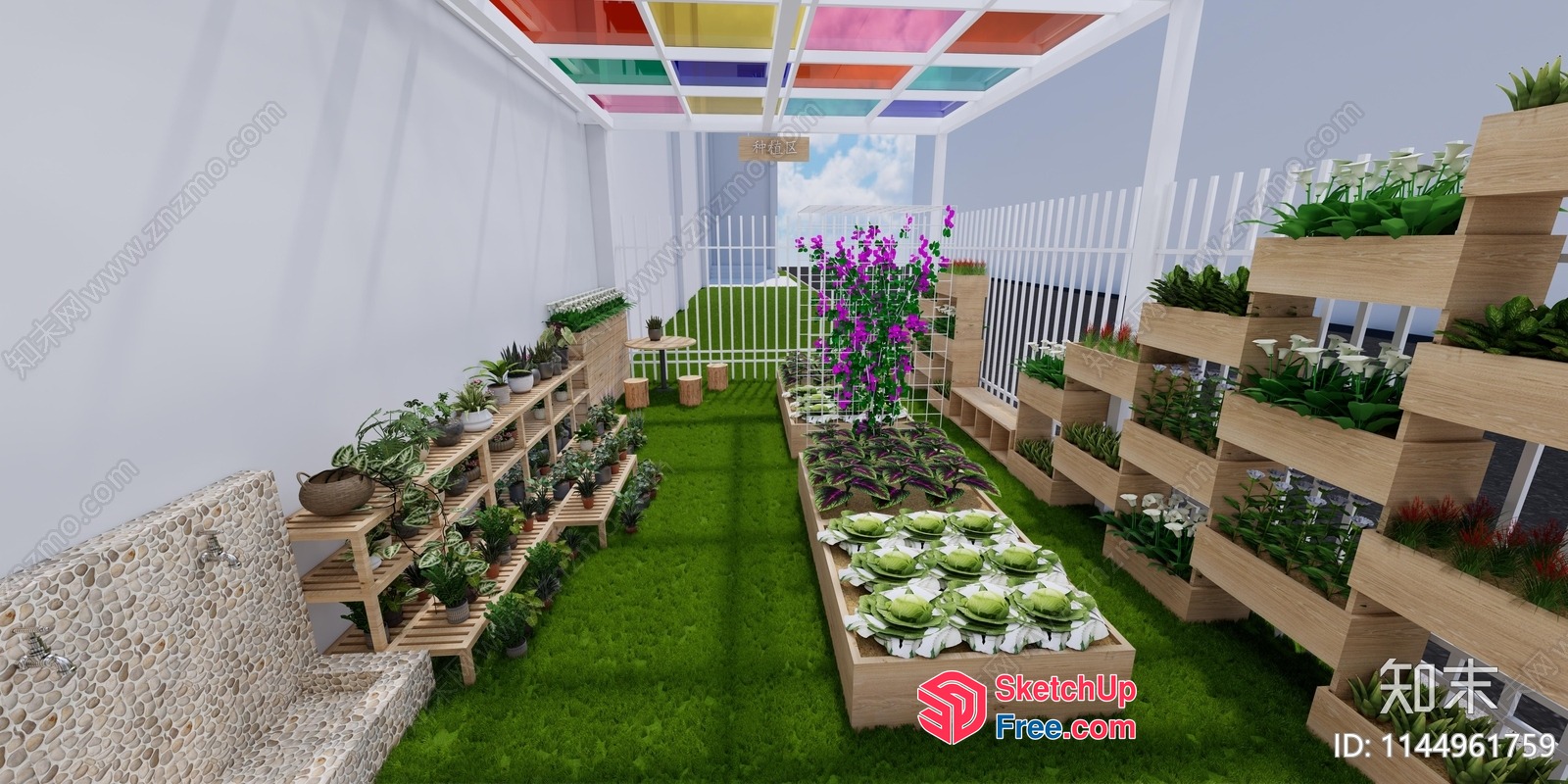 Colorful Garden Room Interior 3D SketchUp File