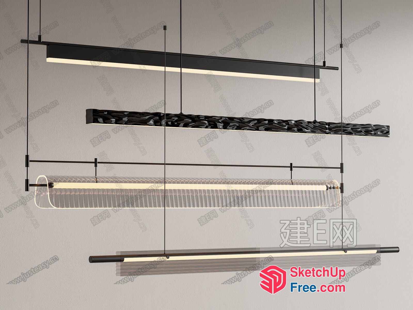 Modern Hanging Light Fixtures 3D SketchUp File