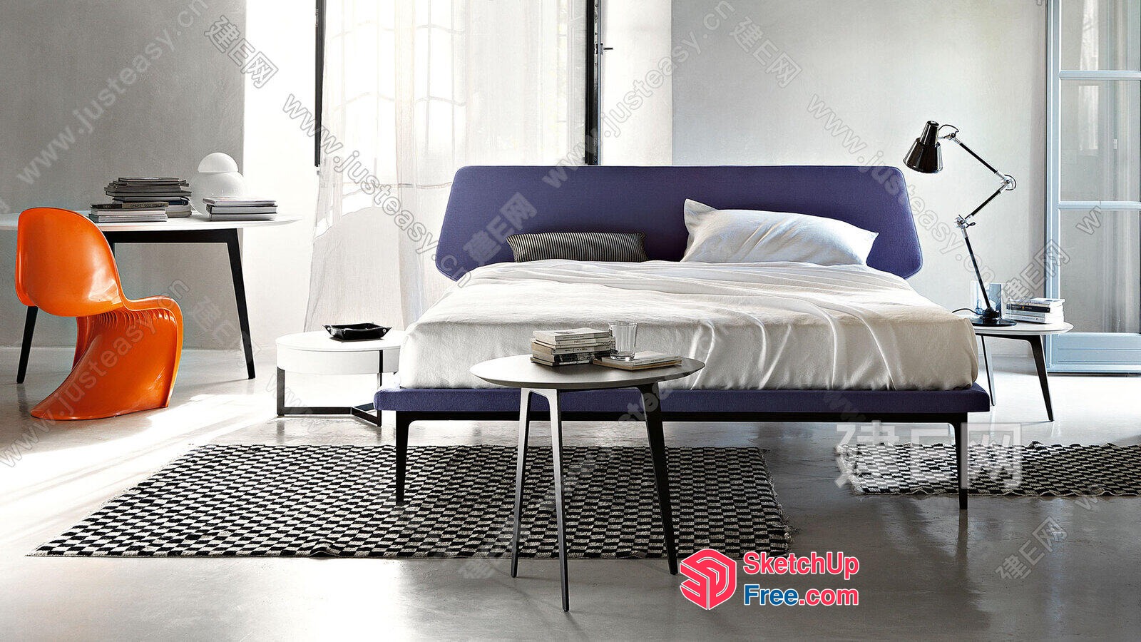 Modern Minimalist Interior Design Bed Room 3D SketchUp File