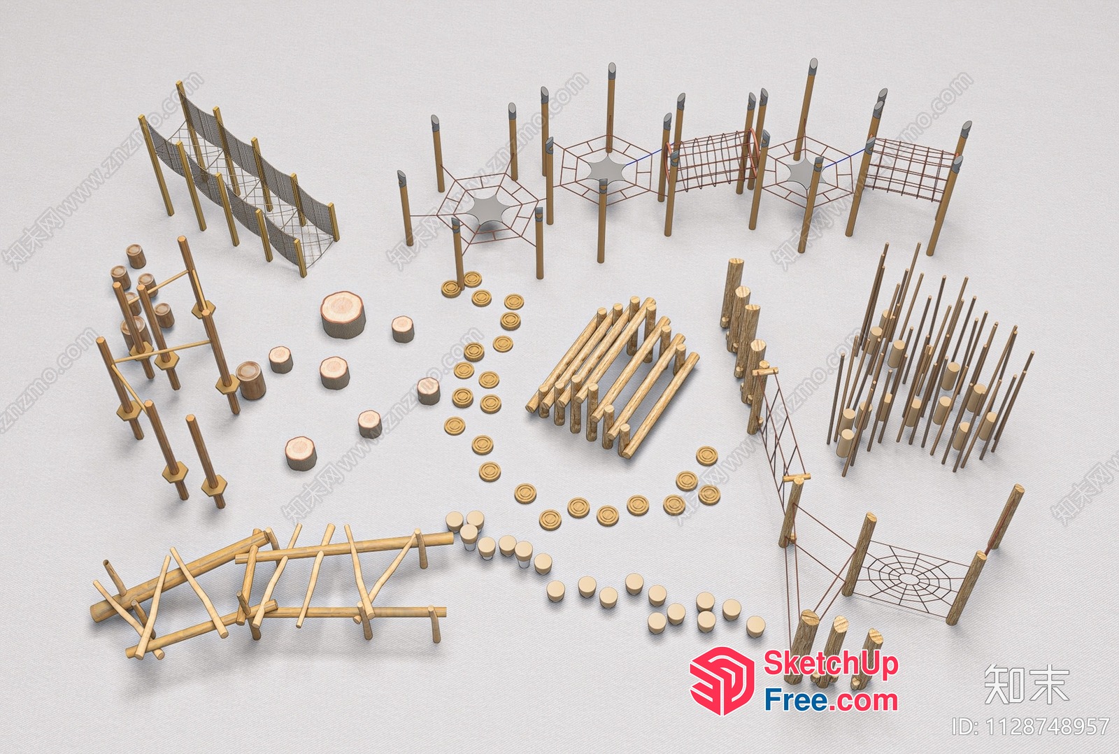 Wooden Playground Equipment 3D SketchUp File