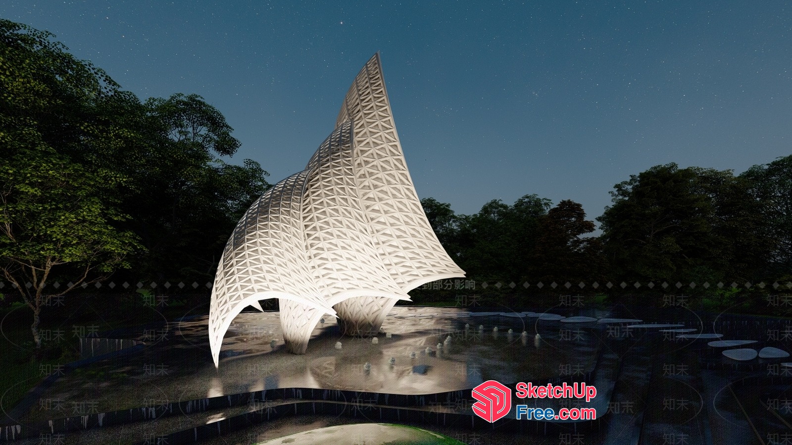 Futuristic Modern Pavilion 3D SketchUp File