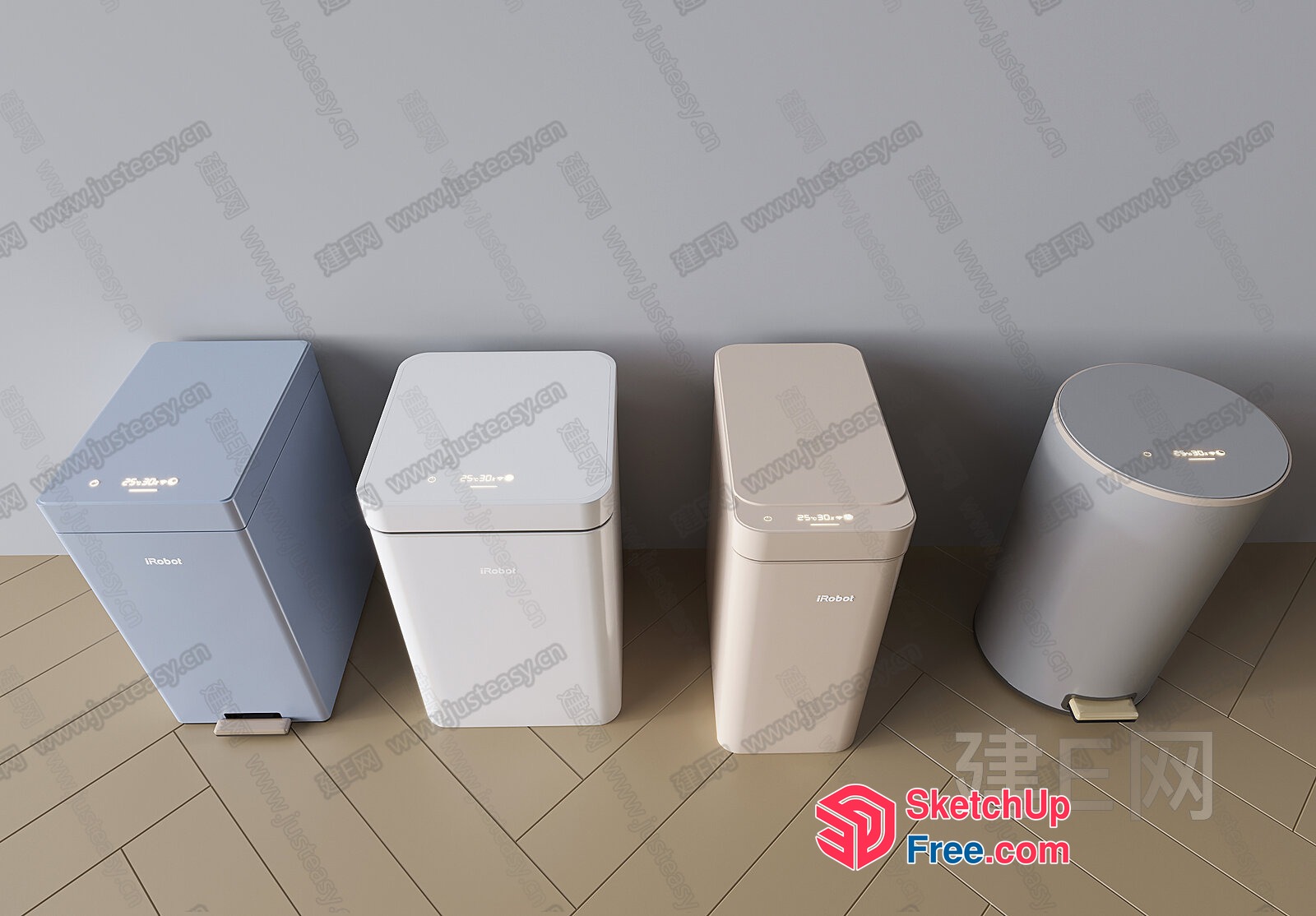 Modern Trash Cans For A Sleek And Clean Space 3D SketchUp File