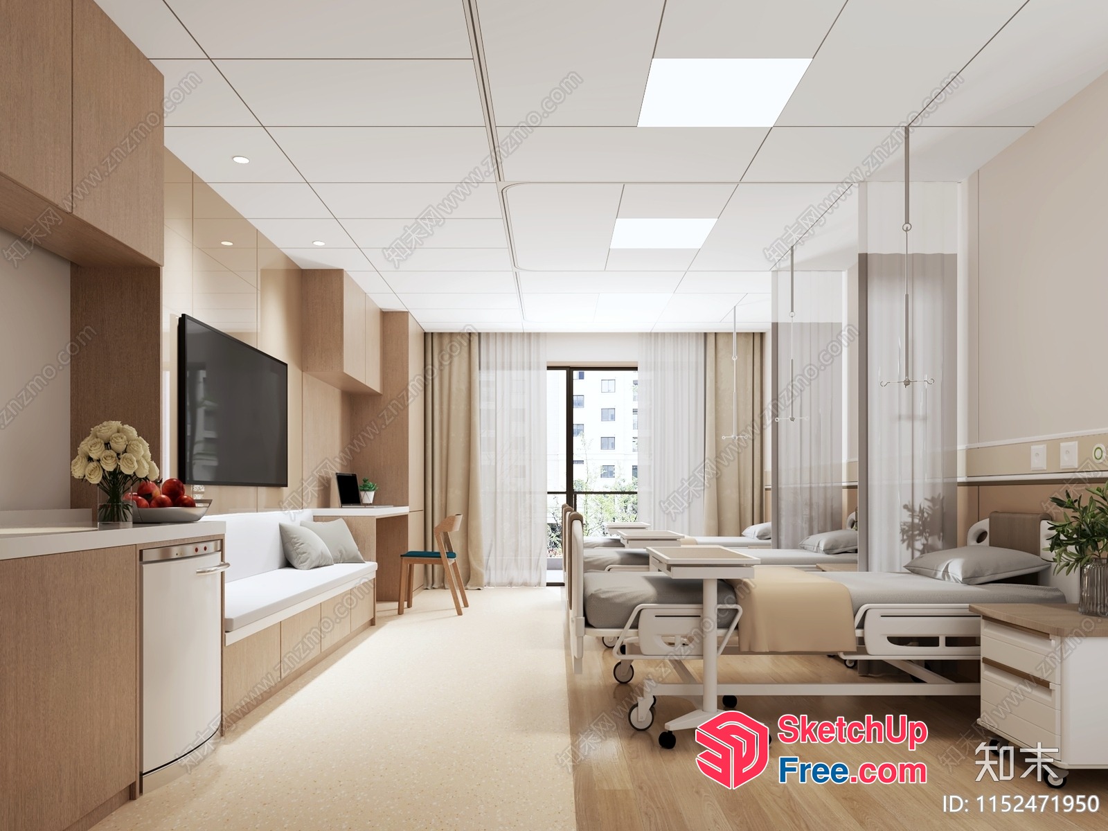 Modern Minimalist Hospital Interior Design 3D SketchUp File