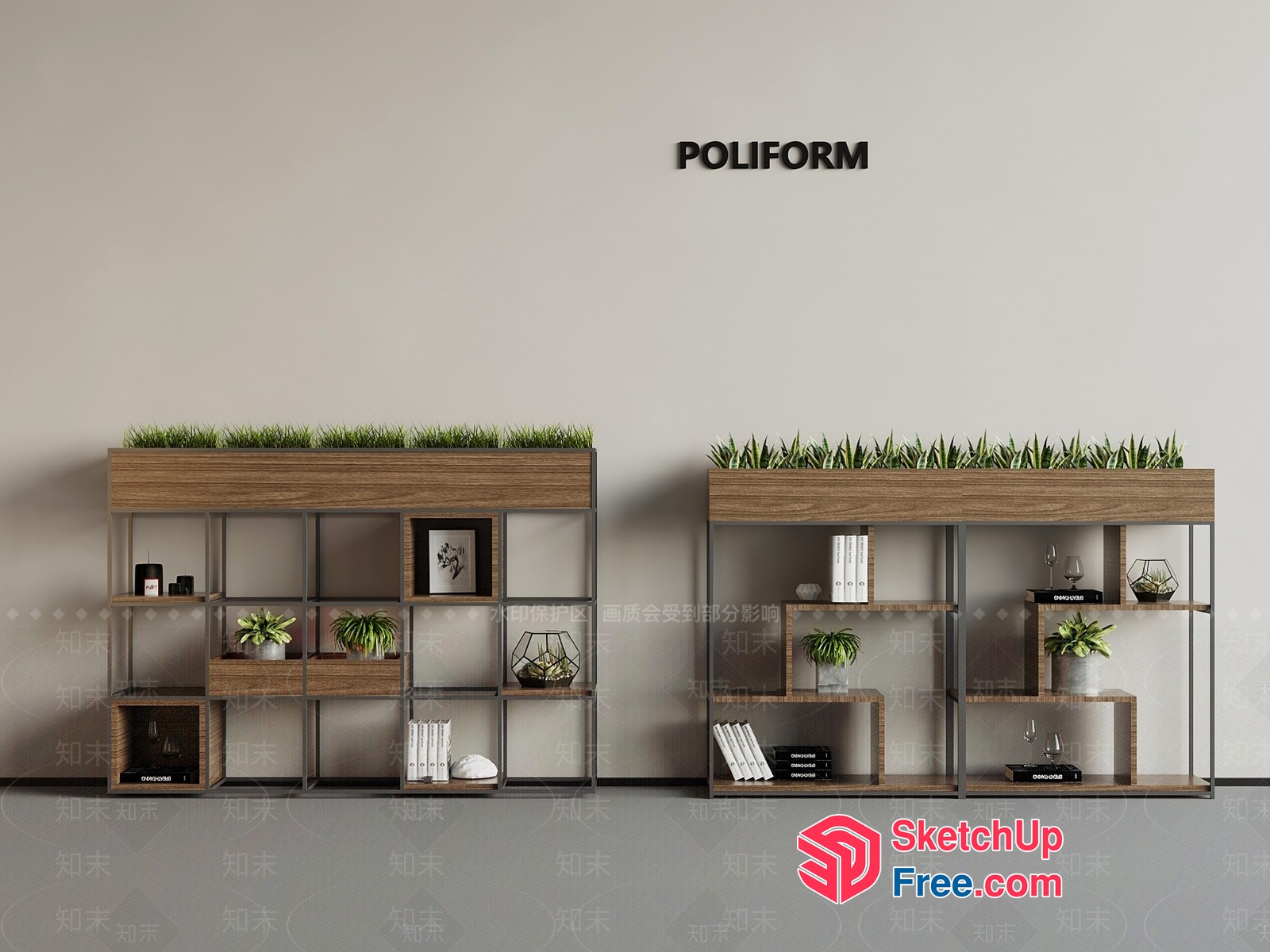 Poliform Shelving Unit 3D SketchUp File