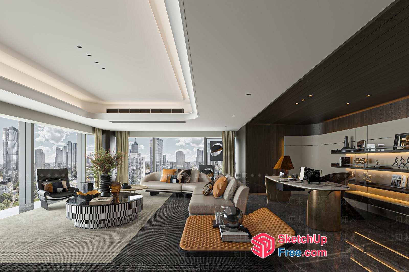 Modern Luxury Apartment Interior Design 3D SketchUp File
